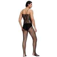 Men's Bodystocking, Spaghetti Strap, BLK, ONE SIZE